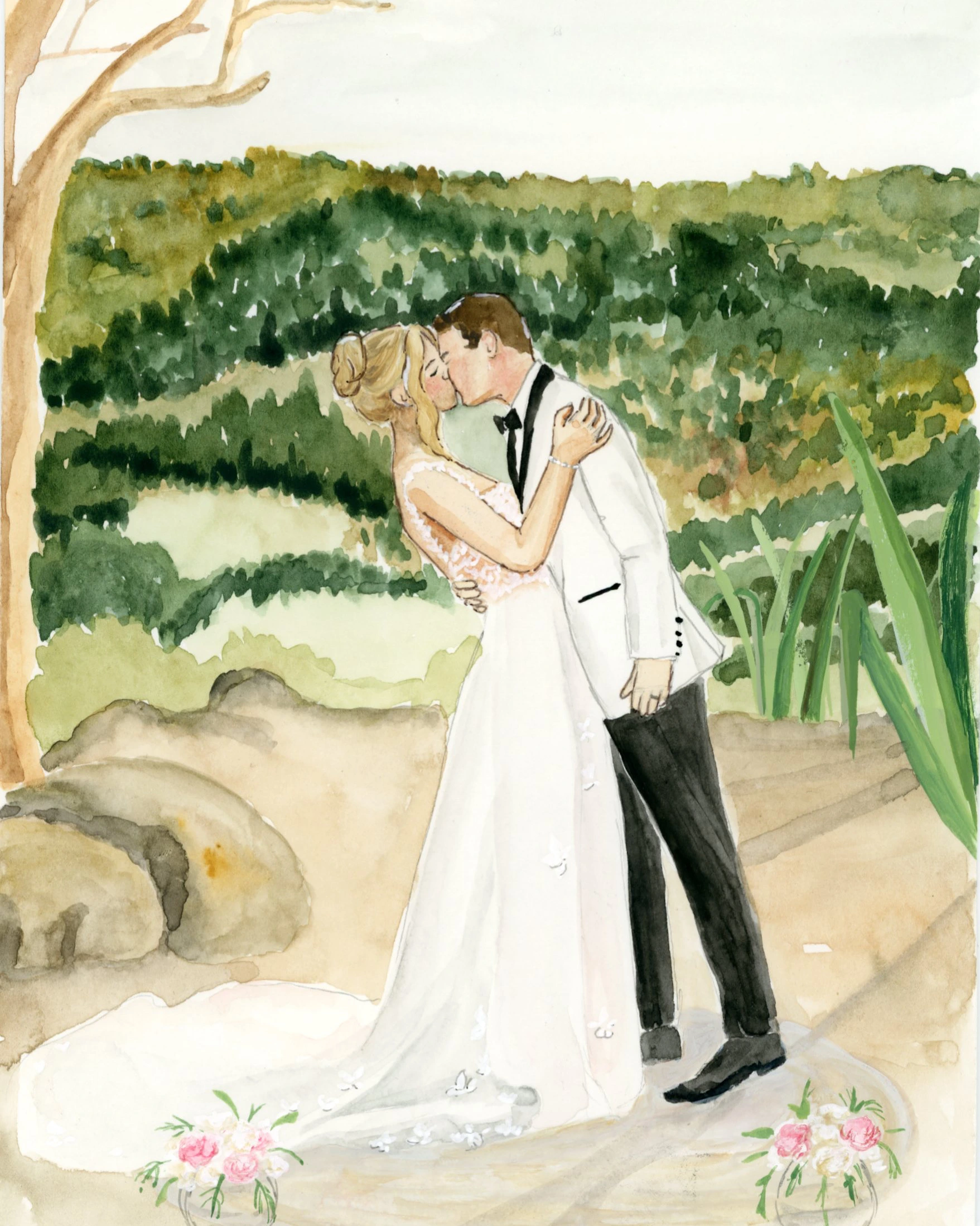 Live wedding painting in progress